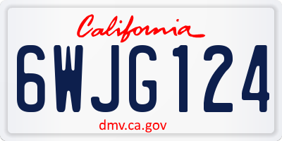 CA license plate 6WJG124