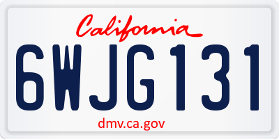 CA license plate 6WJG131