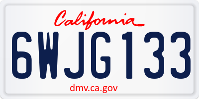 CA license plate 6WJG133