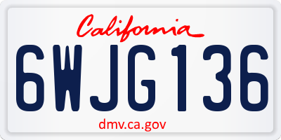 CA license plate 6WJG136