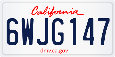 CA license plate 6WJG147