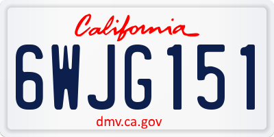 CA license plate 6WJG151