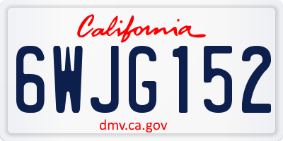 CA license plate 6WJG152