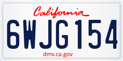 CA license plate 6WJG154