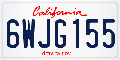 CA license plate 6WJG155