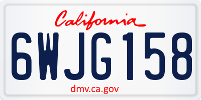 CA license plate 6WJG158
