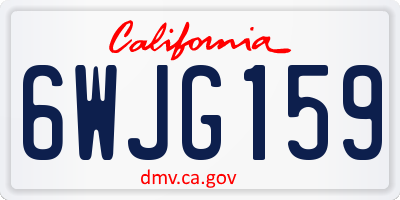 CA license plate 6WJG159