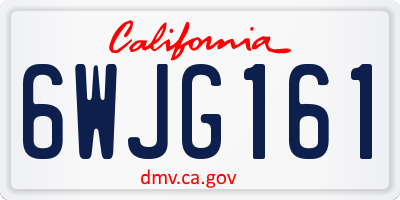 CA license plate 6WJG161
