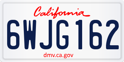 CA license plate 6WJG162