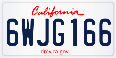 CA license plate 6WJG166