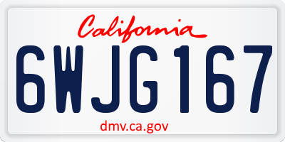 CA license plate 6WJG167