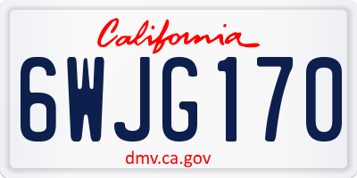 CA license plate 6WJG170