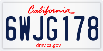 CA license plate 6WJG178