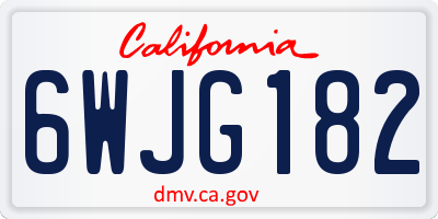 CA license plate 6WJG182