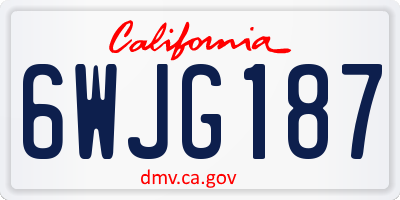 CA license plate 6WJG187