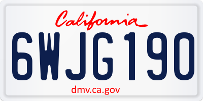 CA license plate 6WJG190