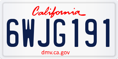 CA license plate 6WJG191