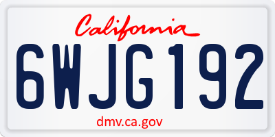 CA license plate 6WJG192