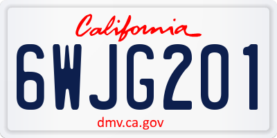CA license plate 6WJG201