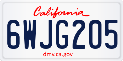 CA license plate 6WJG205