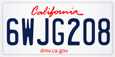CA license plate 6WJG208