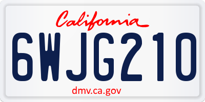 CA license plate 6WJG210