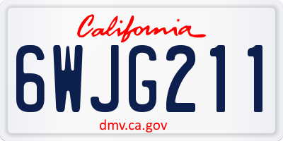 CA license plate 6WJG211