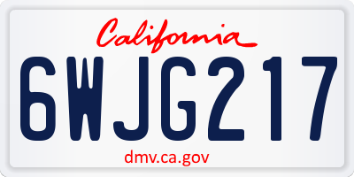 CA license plate 6WJG217