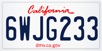 CA license plate 6WJG233