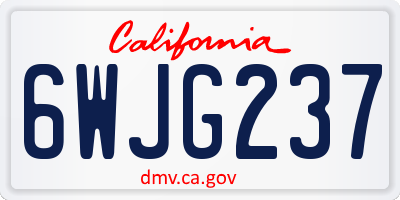 CA license plate 6WJG237