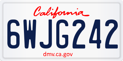 CA license plate 6WJG242