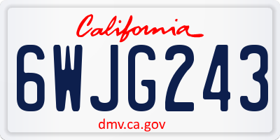 CA license plate 6WJG243