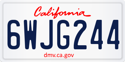 CA license plate 6WJG244