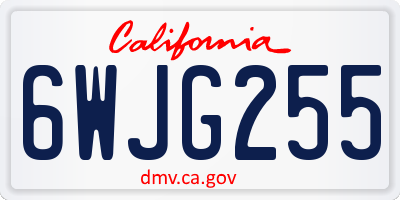 CA license plate 6WJG255