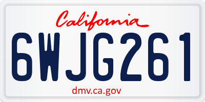 CA license plate 6WJG261