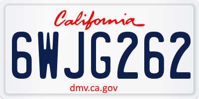 CA license plate 6WJG262