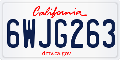 CA license plate 6WJG263