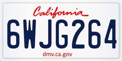 CA license plate 6WJG264
