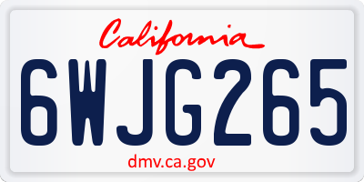 CA license plate 6WJG265