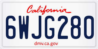 CA license plate 6WJG280
