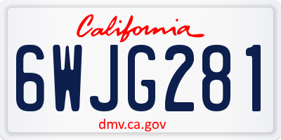 CA license plate 6WJG281