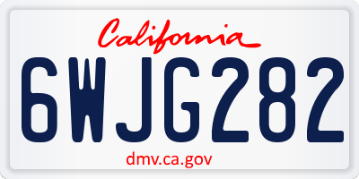 CA license plate 6WJG282