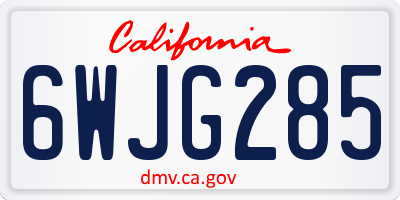 CA license plate 6WJG285