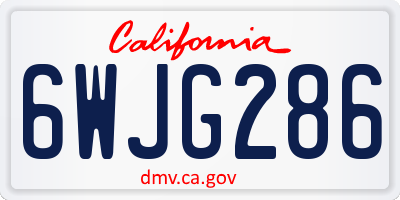 CA license plate 6WJG286