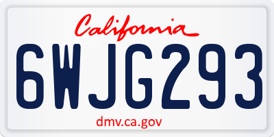 CA license plate 6WJG293