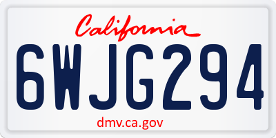 CA license plate 6WJG294