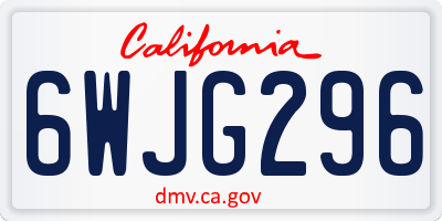 CA license plate 6WJG296