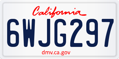 CA license plate 6WJG297