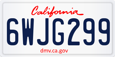 CA license plate 6WJG299