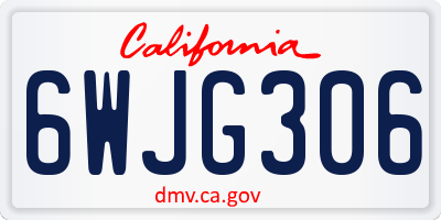 CA license plate 6WJG306